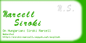 marcell siroki business card